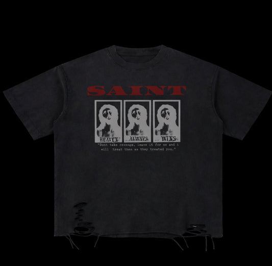 “God always win” Svintmary distress tee